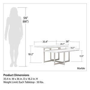 CosmoLiving Brielle Coffee Table - White marble