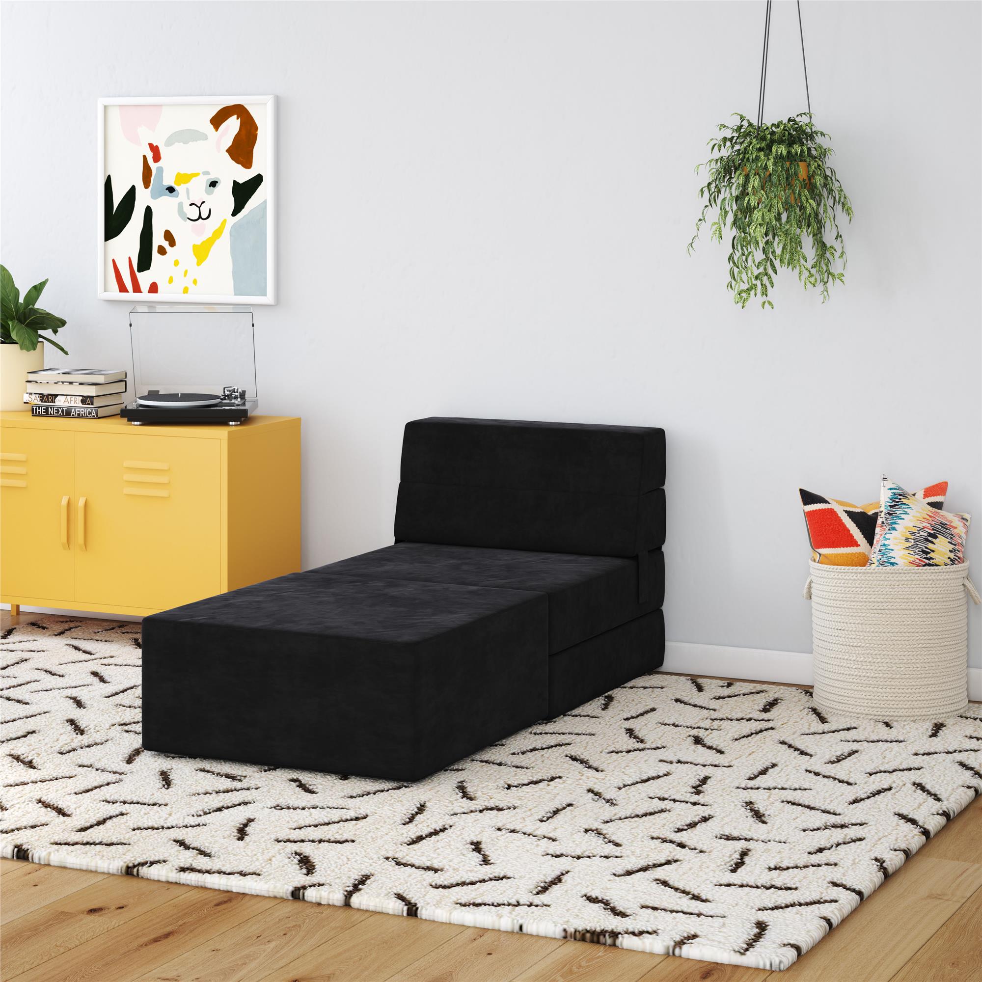 Novogratz The Flower Ottoman Pouf - Black