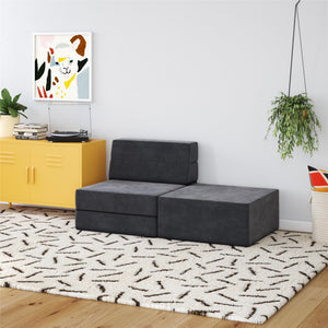 Novogratz The Flower Ottoman Pouf - Gray