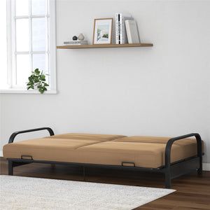 DHP Elbern Futon Set with Metal Frame and Mattress - Tan - Full