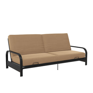 DHP Elbern Futon Set with Metal Frame and Mattress - Tan - Full