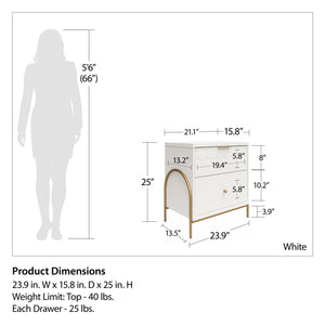 CosmoLiving Anastasia Nightstand - White