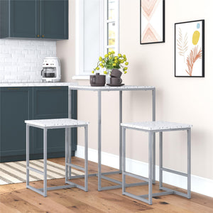 Novogratz Bungalow 3-Piece Dining Set - Gray