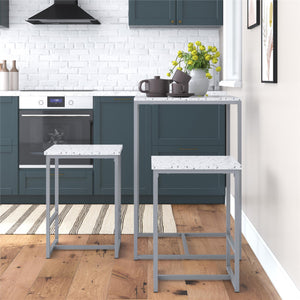 Novogratz Bungalow 3-Piece Dining Set - Gray