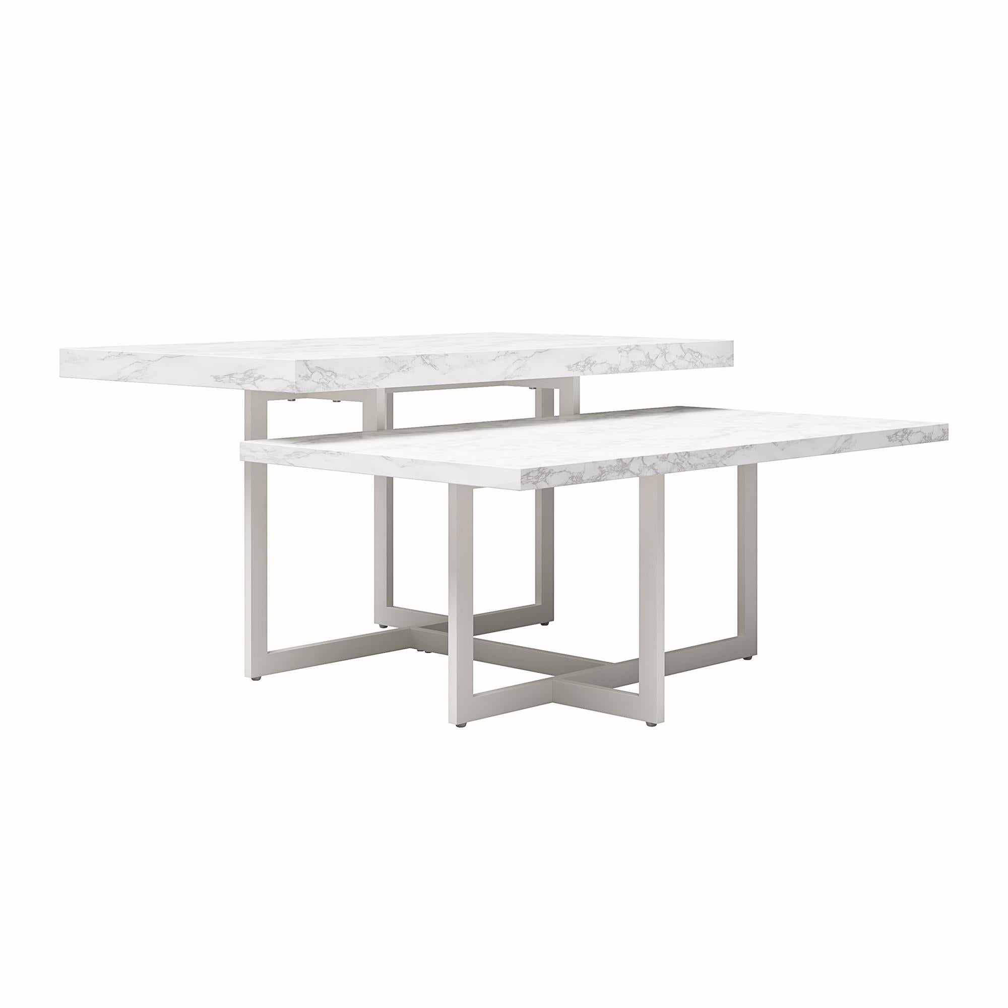 CosmoLiving Brielle Coffee Table - White marble