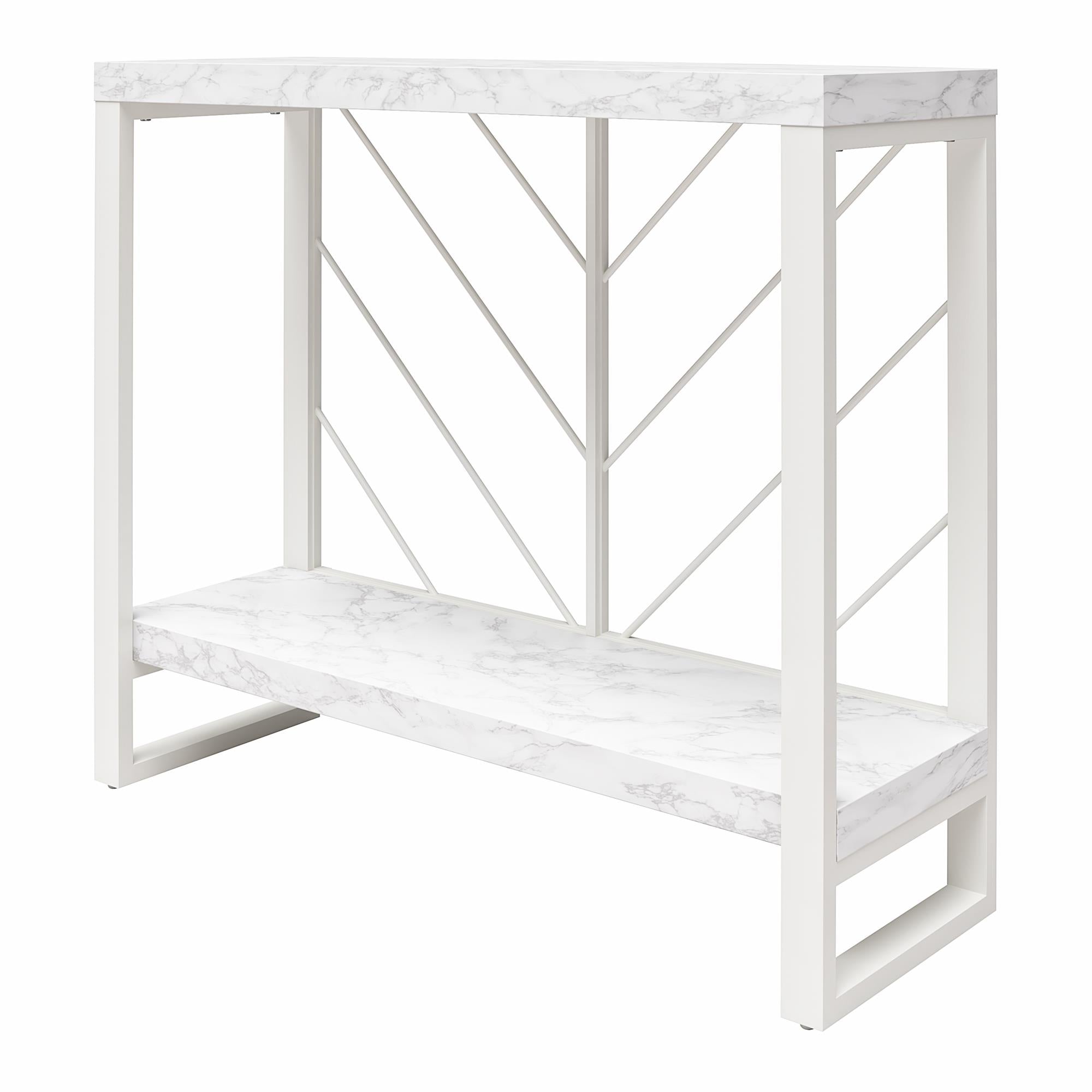 CosmoLiving Brielle Console Table - White marble