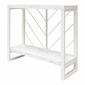 CosmoLiving Brielle Console Table - White marble