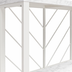 CosmoLiving Brielle Console Table - White marble