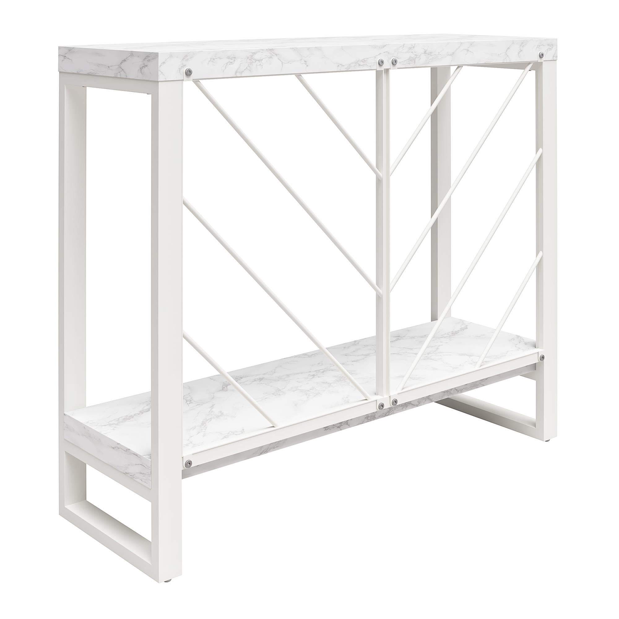 CosmoLiving Brielle Console Table - White marble