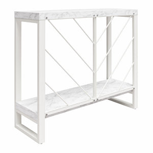 CosmoLiving Brielle Console Table - White marble