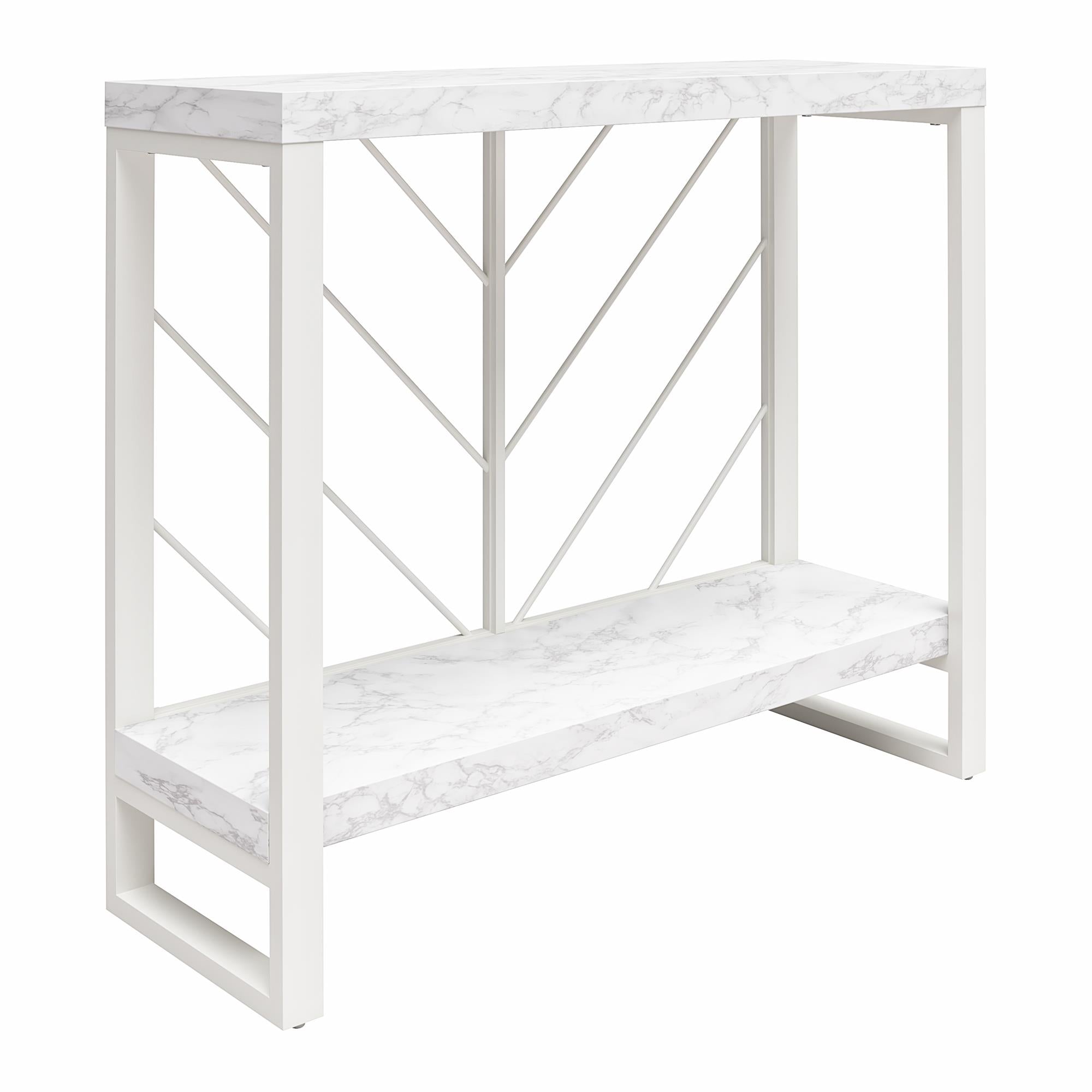 CosmoLiving Brielle Console Table - White marble