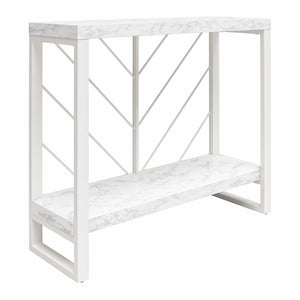 CosmoLiving Brielle Console Table - White marble
