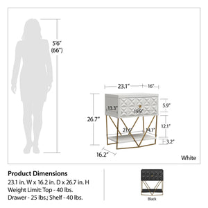 CosmoLiving Blair Accent Table, - Black