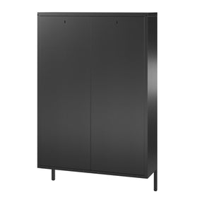 Systembuild Evolution Mission District 3 Door Locker Style Metal Shoe Storage Cabinet - Black