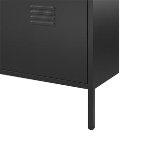 Systembuild Evolution Mission District 3 Door Locker Style Metal Shoe Storage Cabinet - Black