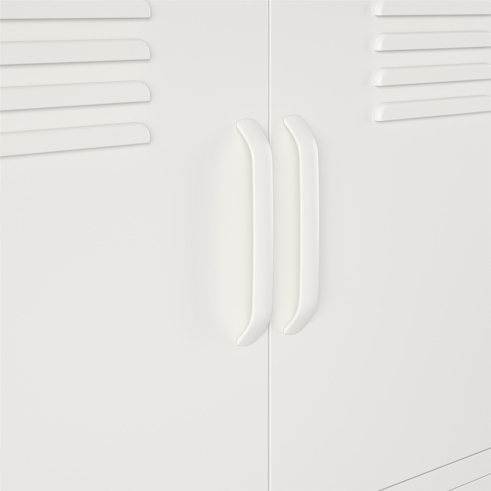 Systembuild Evolution Mission District 4 Door Metal Locker Storage Cabinet - White