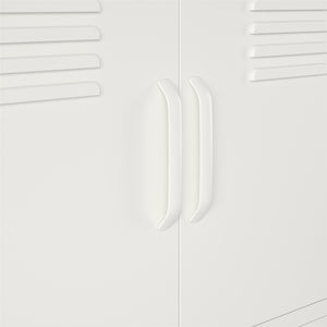 Systembuild Evolution Mission District 4 Door Metal Locker Storage Cabinet - White
