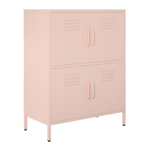 Systembuild Evolution Mission District 4 Door Metal Locker Storage Cabinet - Pale Pink