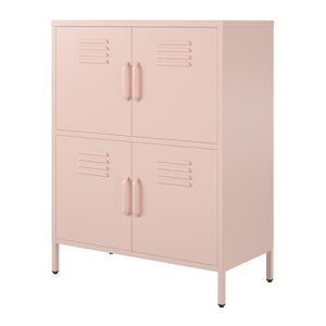 Systembuild Evolution Mission District 4 Door Metal Locker Storage Cabinet - Pale Pink
