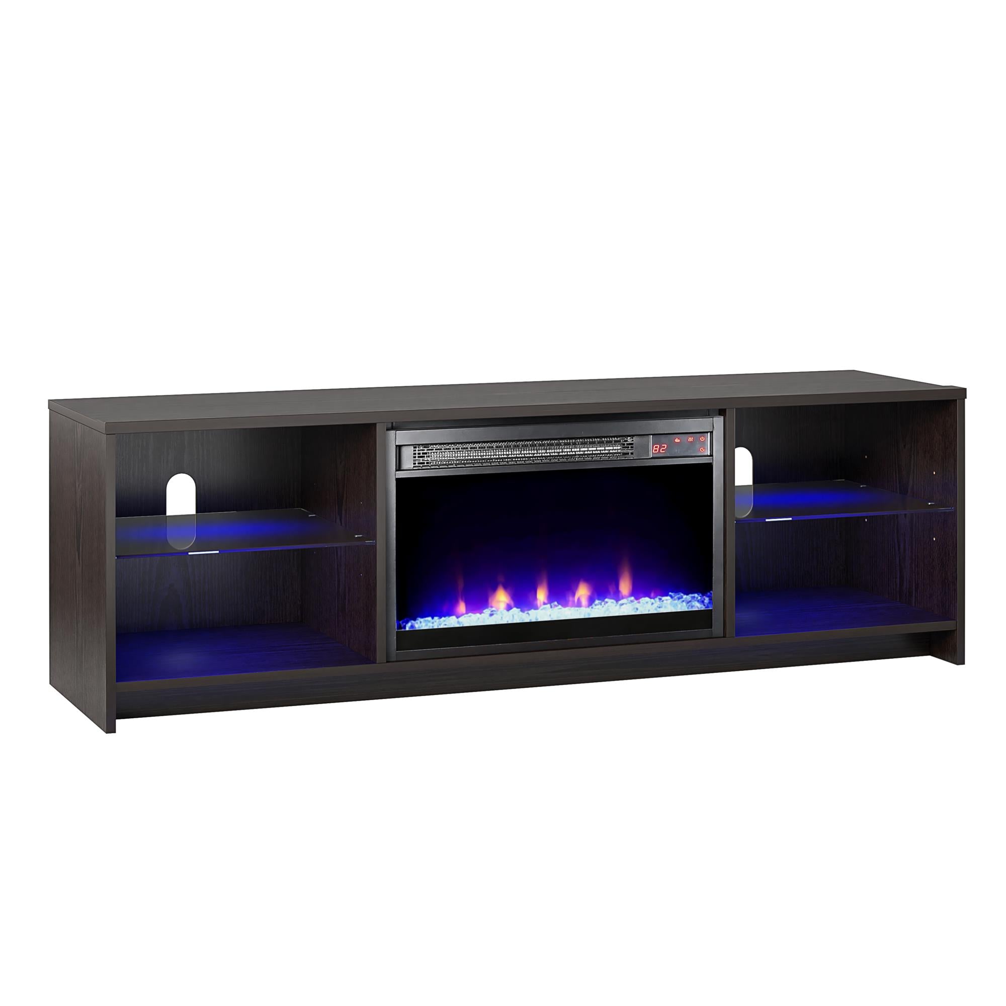 Ameriwood Home Crystal Fireplace Console for TVs up to 65" - Espresso