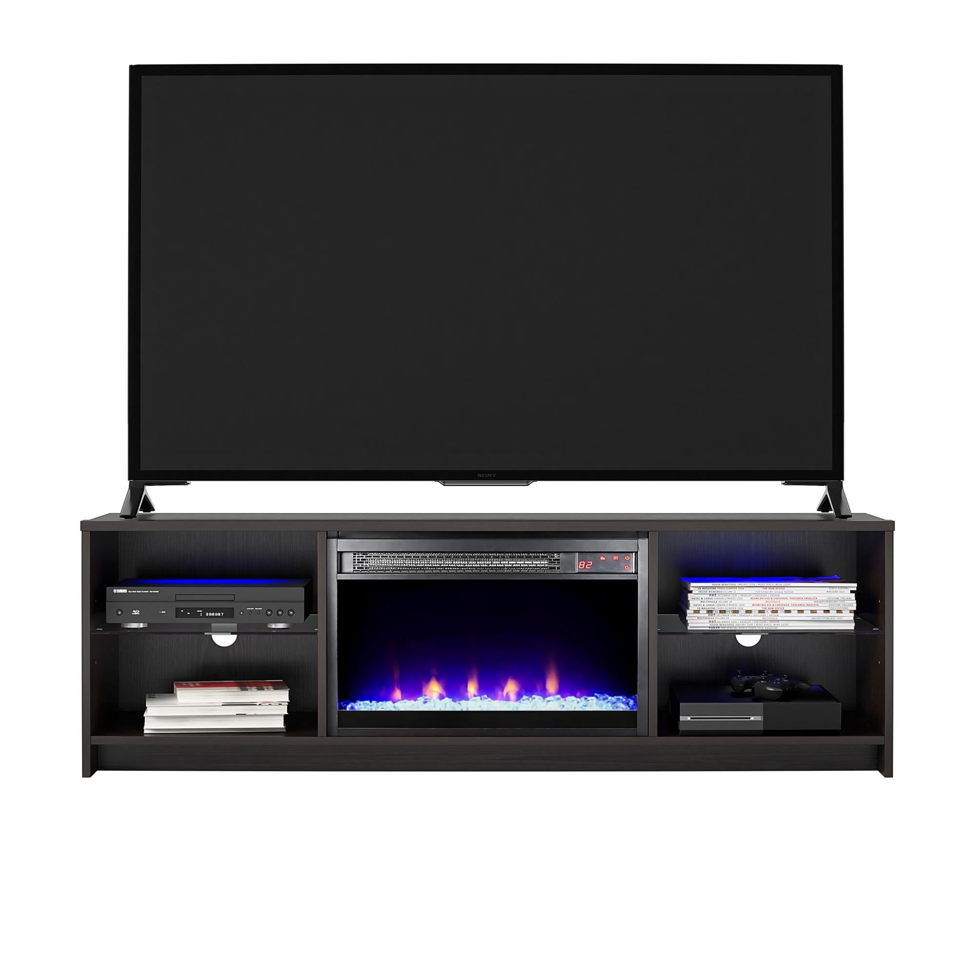 Ameriwood Home Crystal Fireplace Console for TVs up to 65" - Espresso
