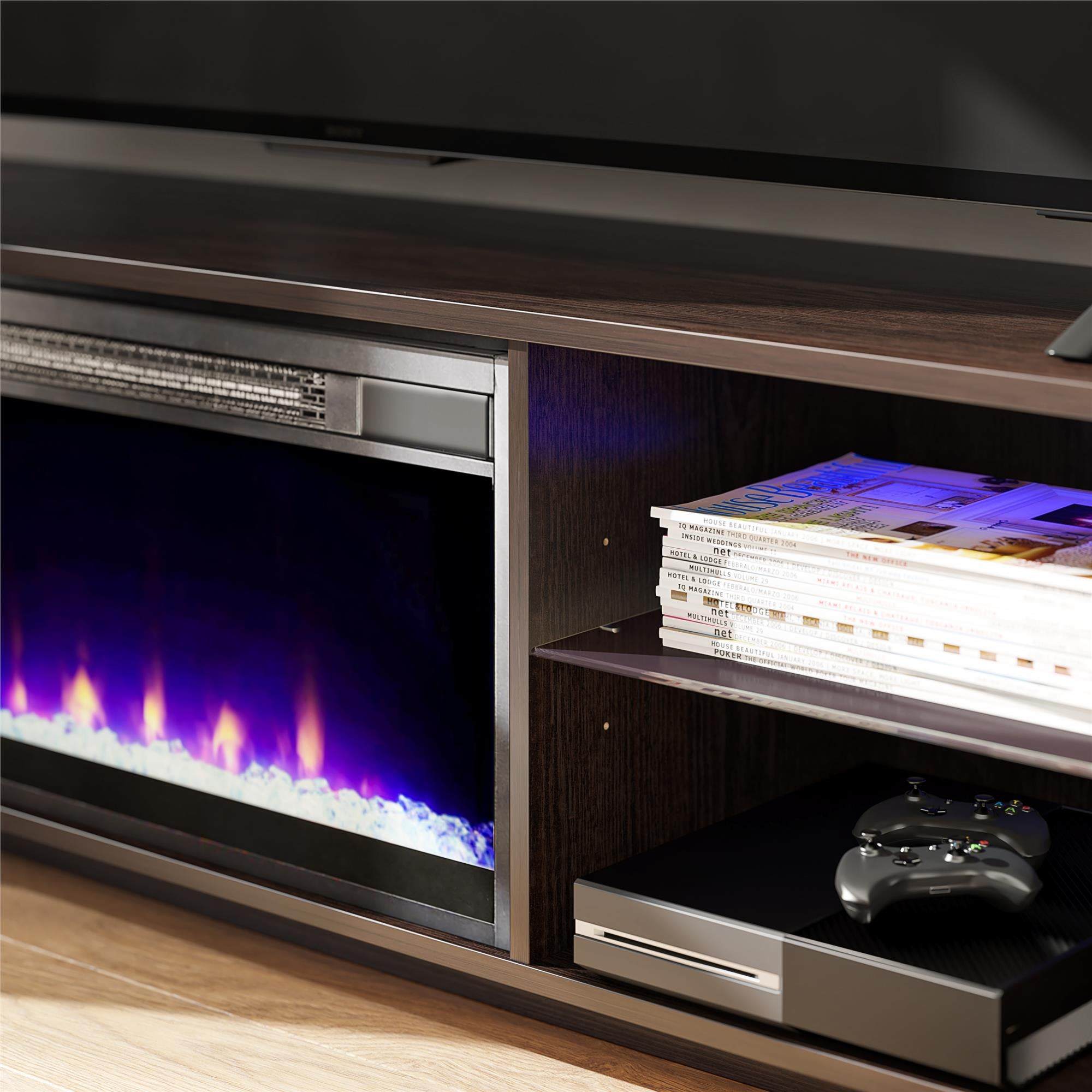 Ameriwood Home Crystal Fireplace Console for TVs up to 65" - Espresso