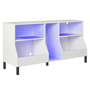 NTense Falcon Youth Gaming TV Stand w/ ARGB LED Lights - White