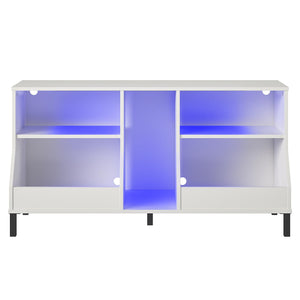 NTense Falcon Youth Gaming TV Stand w/ ARGB LED Lights - White