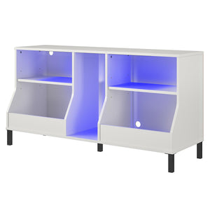 NTense Falcon Youth Gaming TV Stand w/ ARGB LED Lights - White