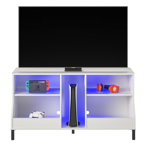 NTense Falcon Youth Gaming TV Stand w/ ARGB LED Lights - White