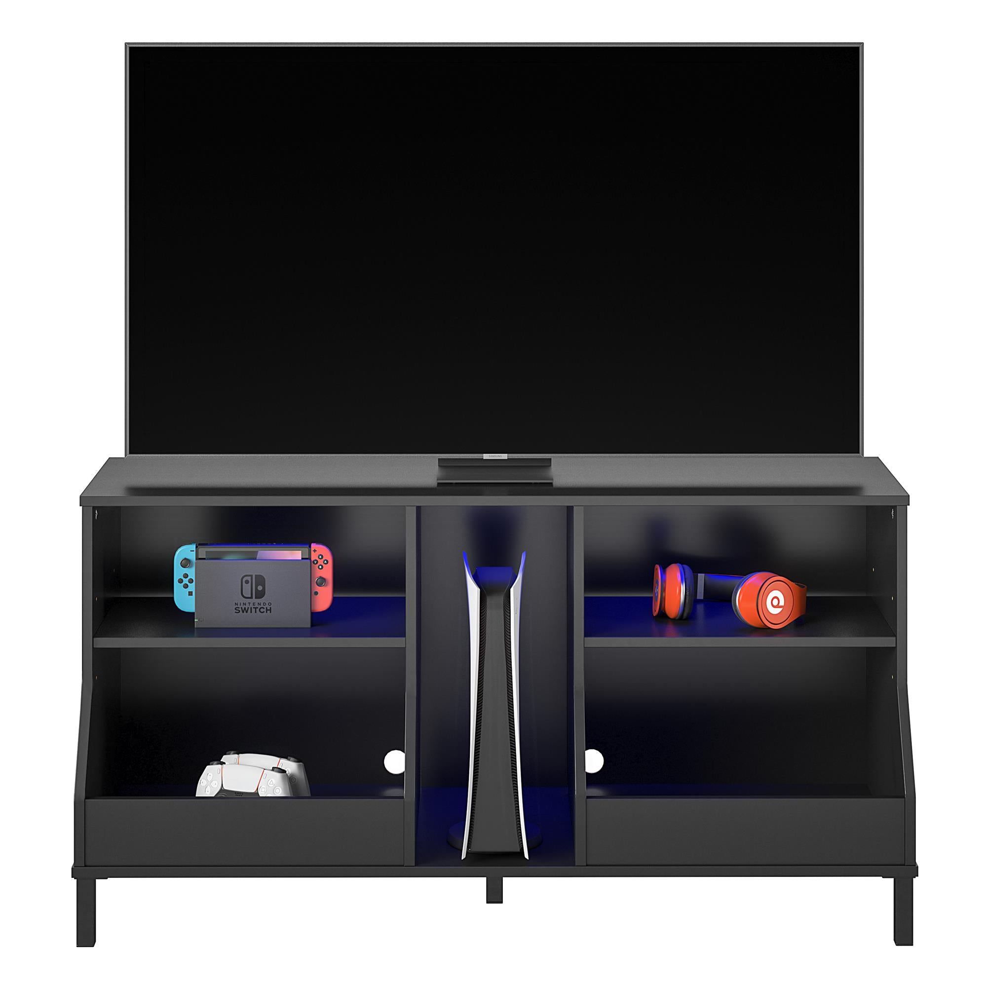 NTense Falcon Youth Gaming TV Stand w/ ARGB LED Lights - Matte Black