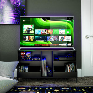 NTense Falcon Youth Gaming TV Stand w/ ARGB LED Lights - Matte Black