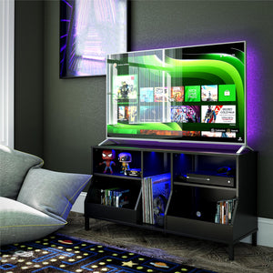 NTense Falcon Youth Gaming TV Stand w/ ARGB LED Lights - Matte Black