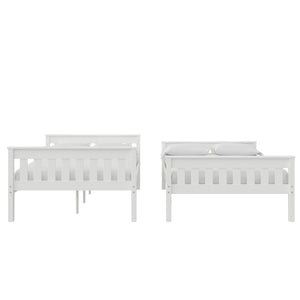DHP Moon Kids' Wood Bunk Bed with USB - White