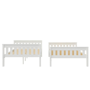 DHP Moon Kids' Wood Bunk Bed with USB - White