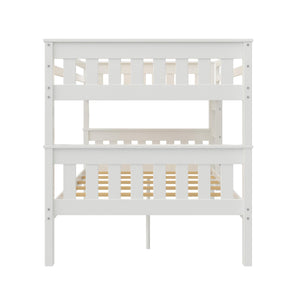 DHP Moon Kids' Wood Bunk Bed with USB - White