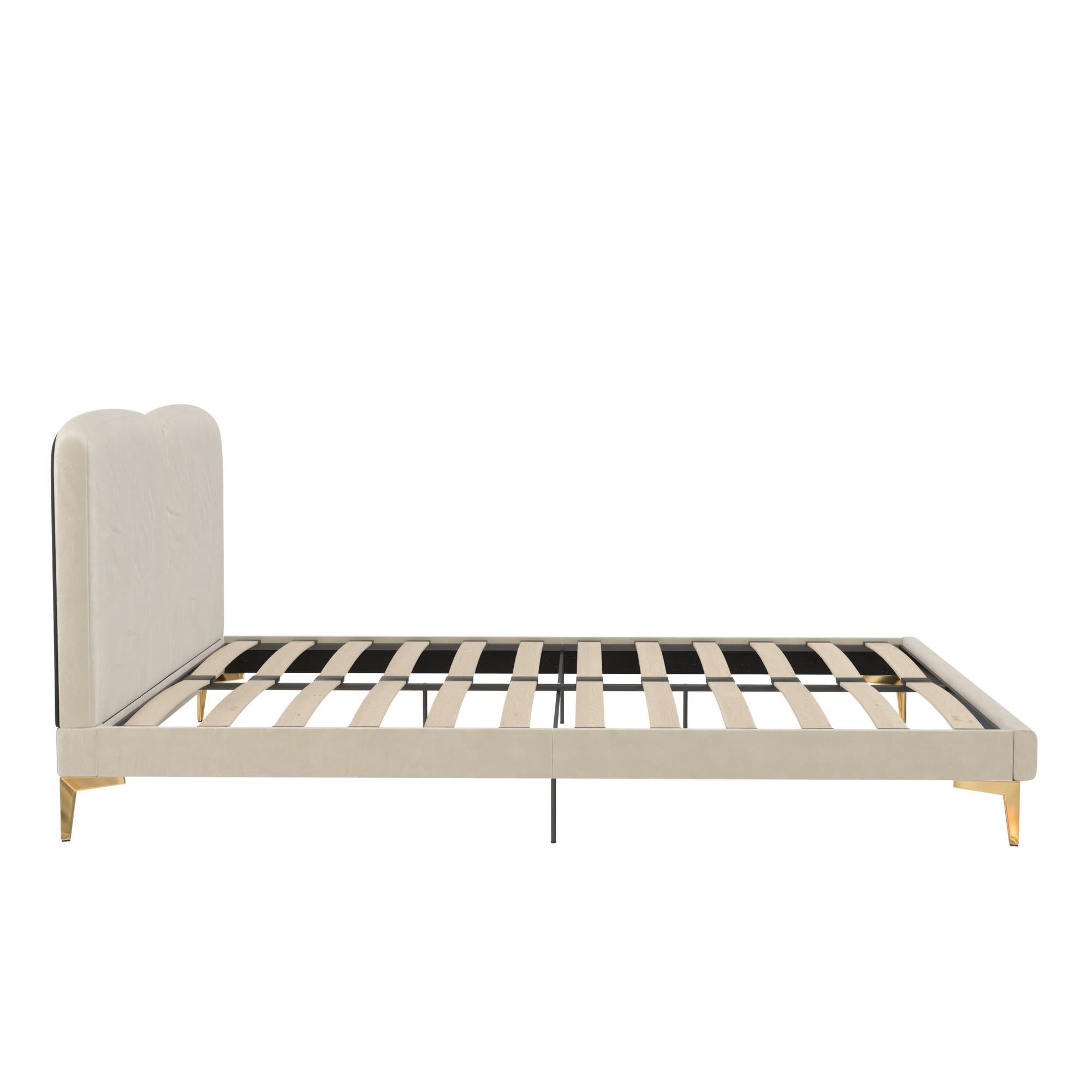 CosmoLiving Coco Upholstered Bed - Ivory - Queen