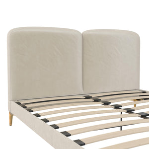 CosmoLiving Coco Upholstered Bed - Ivory - Queen