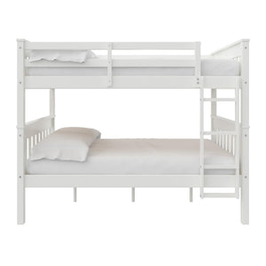 DHP Moon Kids' Wood Bunk Bed with USB - White