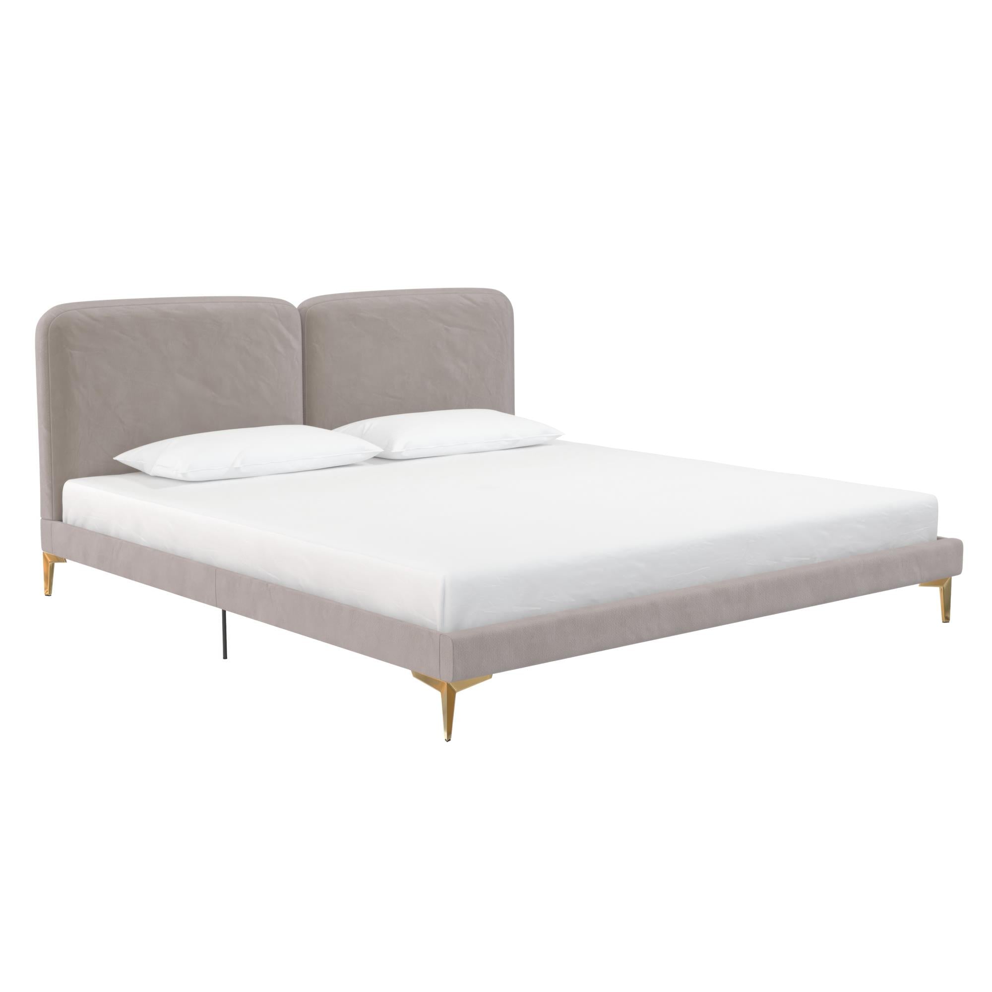CosmoLiving Coco Upholstered Bed - Taupe - King