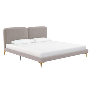 CosmoLiving Coco Upholstered Bed - Taupe - King