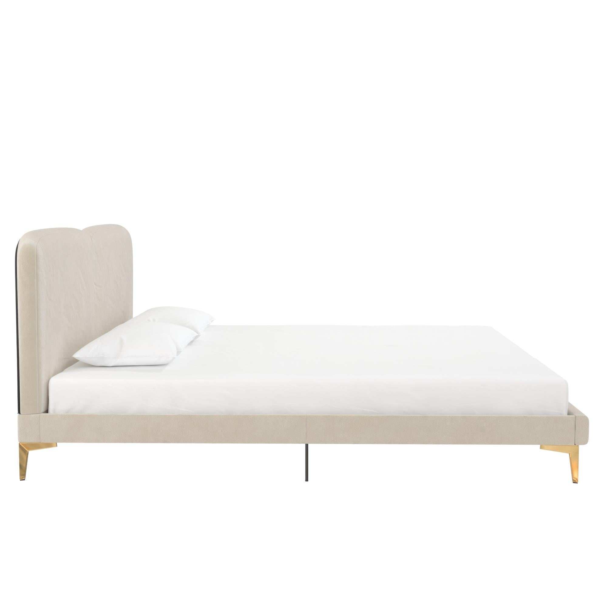 CosmoLiving Coco Upholstered Bed - Ivory - King