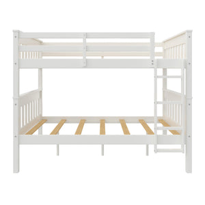 DHP Moon Kids' Wood Bunk Bed with USB - White