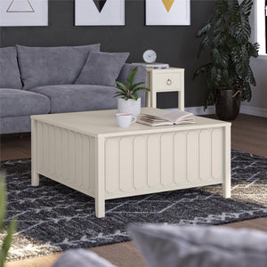 Novogratz Her Majesty Lift Top Coffee Table - White