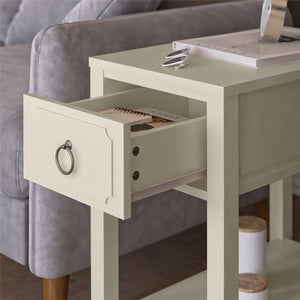 Novogratz Her Majesty Narrow Side Table - White