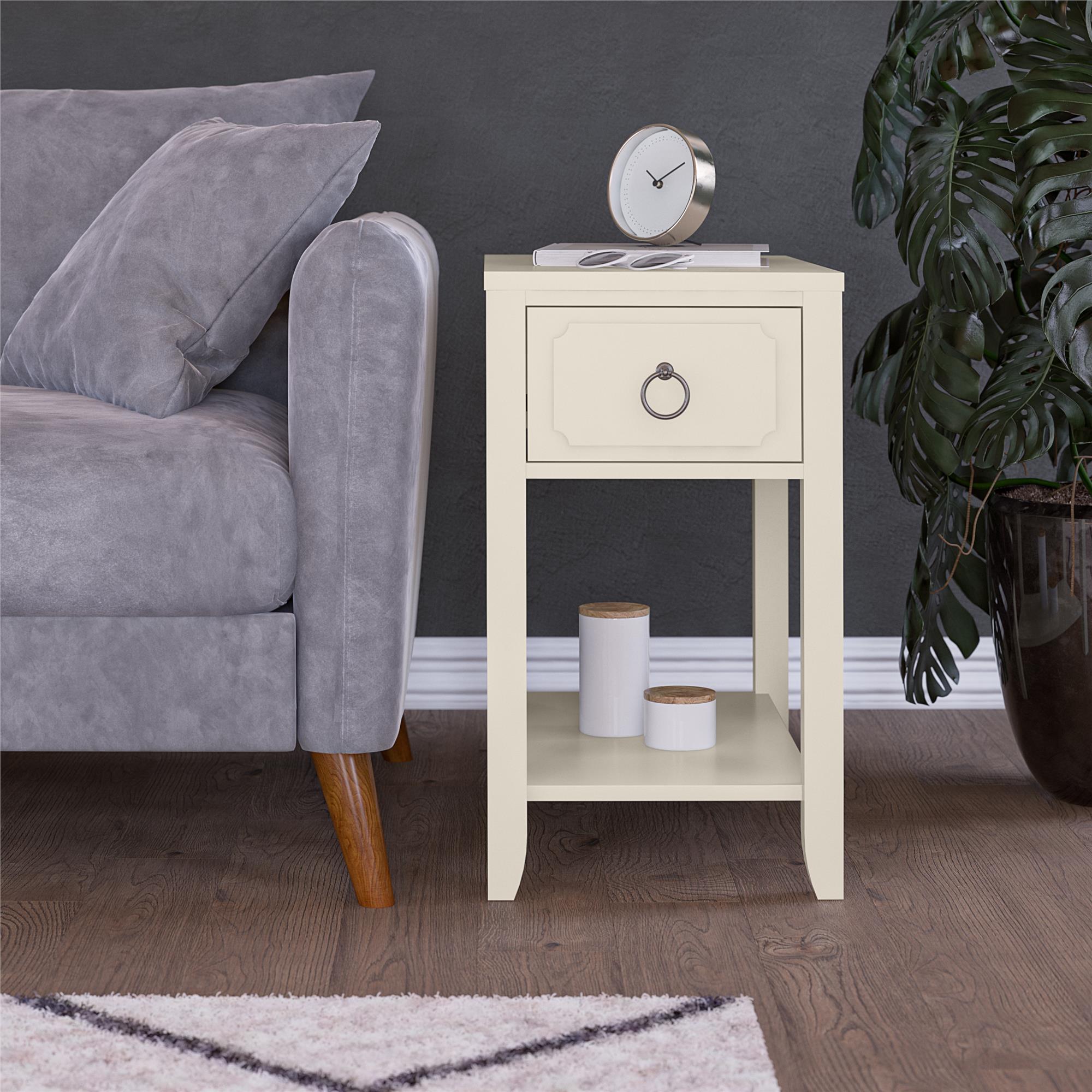 Novogratz Her Majesty Narrow Side Table - White