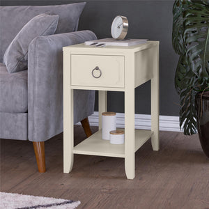 Novogratz Her Majesty Narrow Side Table - White