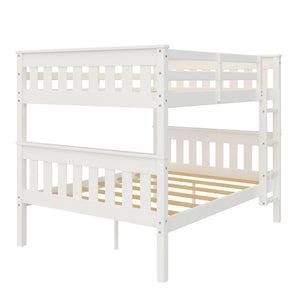 DHP Moon Kids' Wood Bunk Bed with USB - White