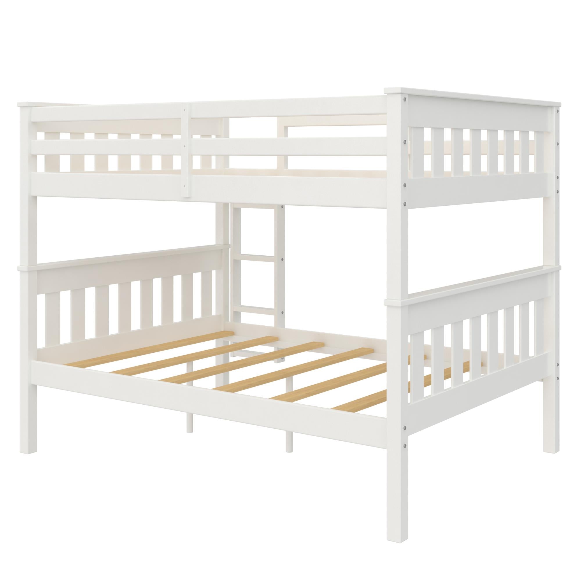 DHP Moon Kids' Wood Bunk Bed with USB - White
