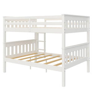 DHP Moon Kids' Wood Bunk Bed with USB - White